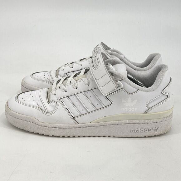 Adidas Triple White Forum Low Sneakers Size 12 ART #FY7755 - Picture 4 of 10